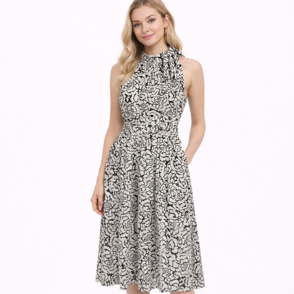 Banana Republic Factory Floral Dress Black/White Size 2